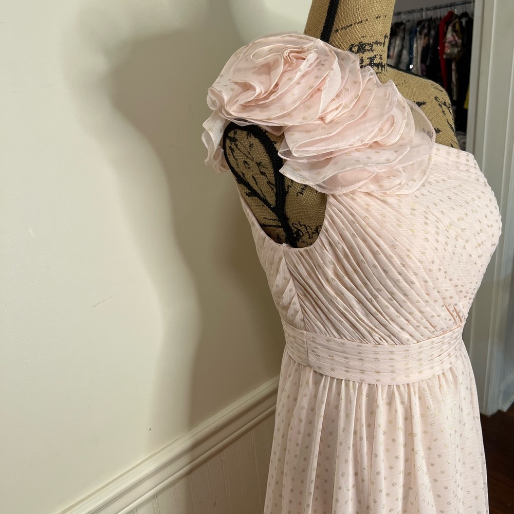 Elegant One-Shoulder Pink Dress - Picture 6 of 12